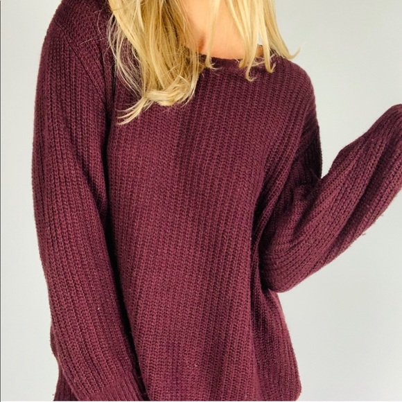Maroon Knit Sweater - Picture 2 of 7